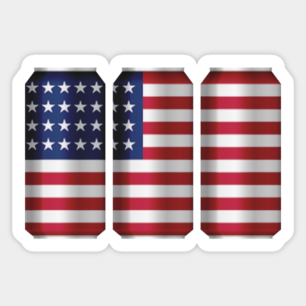 USA Patriotic Beer Cans - usa sports team Sticker by MerchByThisGuy